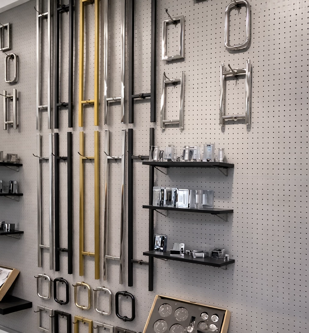 Premium shower door handles and towel bars