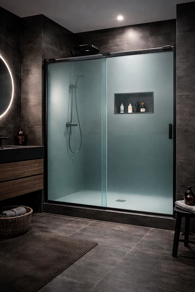 Elegant shower layouts and hardware gallery showroom