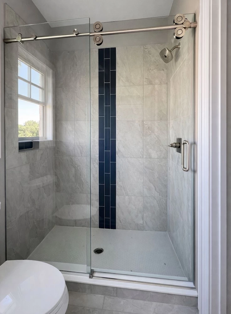 Luxury crescent sliding shower system